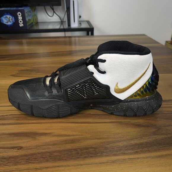 Nike Kyrie 6 Black White Gold Iridescent All Seeing Eye Sneakers Mens 11 Rare